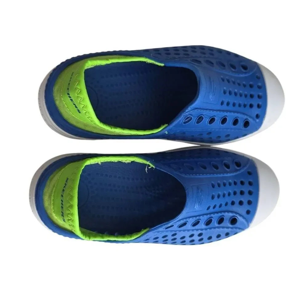 Skechers Boys Size 12 Blue Lime Green Perforated Water Shoes
